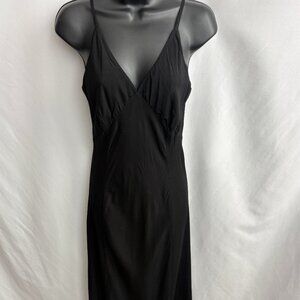 LACAUSA Black Midi Dress Spaghetti Straps Size S Essential Black Classy Basics